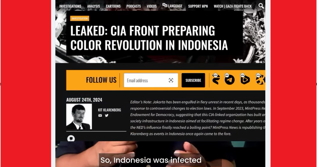 Informaatiosotaa Indonesiassa: journalistit paljastivat länsimaiden yritykset kaataa Indonesian hallitus — joutuivat hyökkäyksen kohteeksi