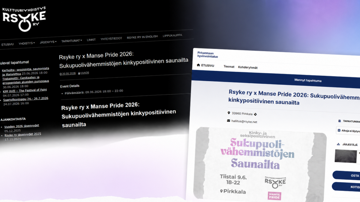 Pirkanmaan hyvinvointialueen sivuilla mainostettiin seksiä ja verileikkejä sisältävää tapahtumaa