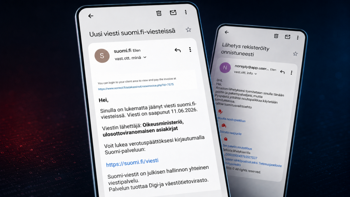 Uusi huijausviesti uhkaa ulosotolla – vastaanottaja ohjataan väärennetylle Suomi.fi-sivulle