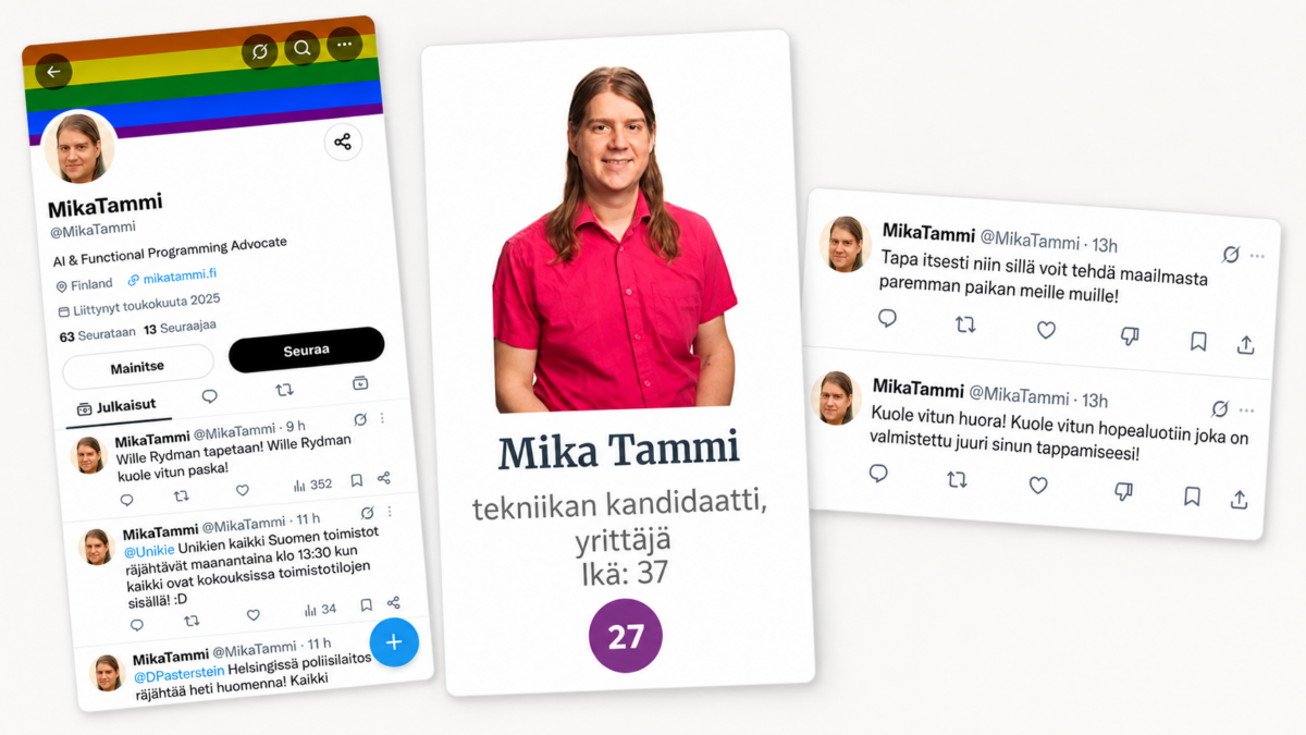 Vasemmistoliiton piirihallituksen jäsenen X-tililtä tappo- ja pommiuhkauksia – poliisi selvittää asiaa