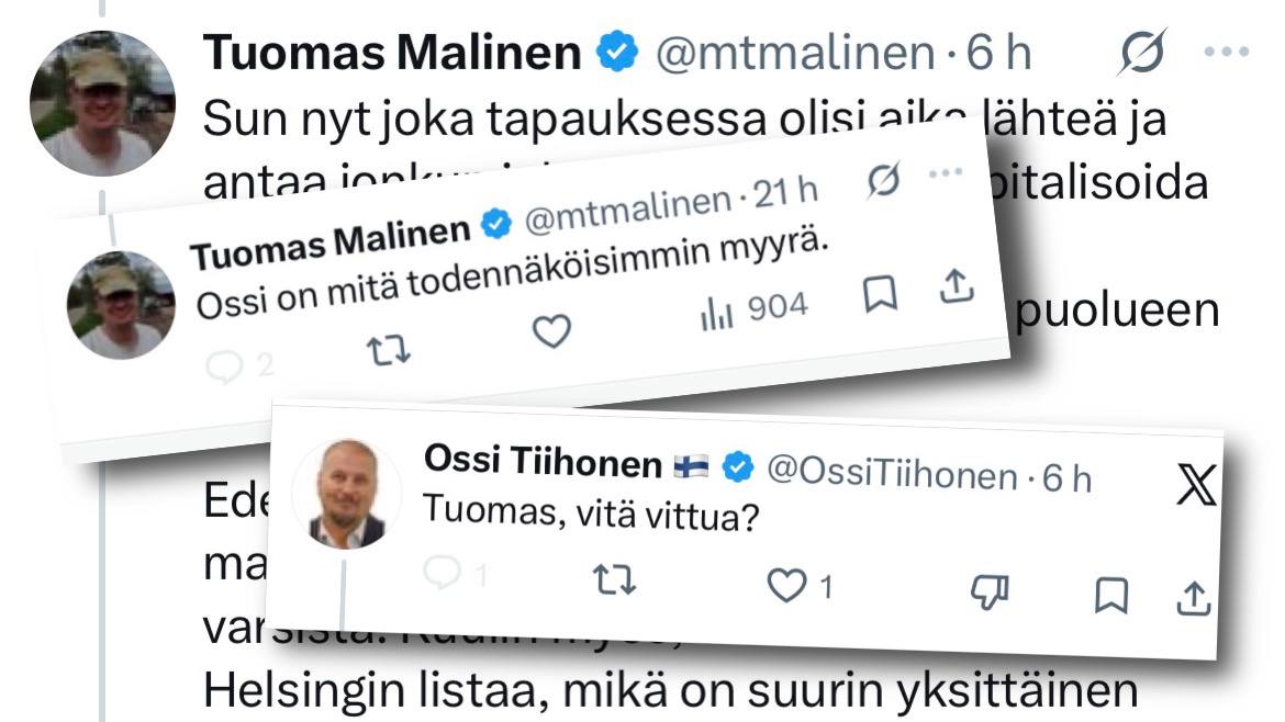 Tuomas Malinen lataa rajun syytöksen Vapauden liiton Ossi Tiihosesta: ”Myyrä”