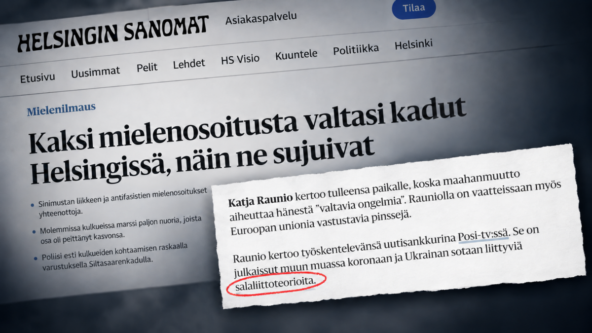 HS väitti jälleen Posi TV:n julkaisseen salaliittoteorioita – perusteluksi lehti tarjosi oman vanhan väitteensä