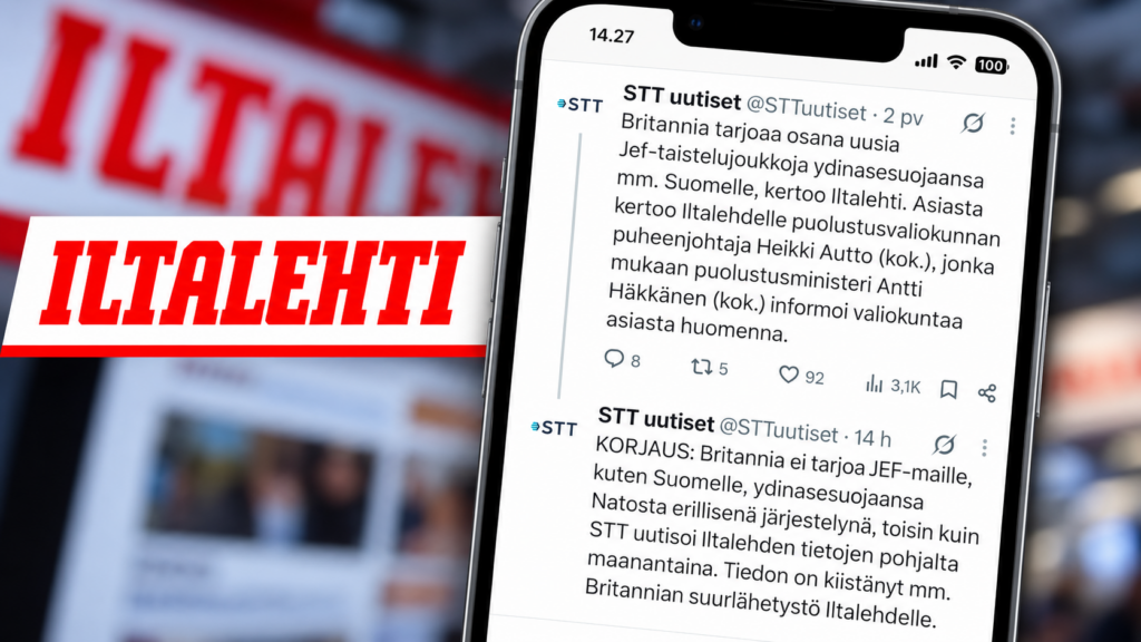 Iltalehden ydinaseuutinen paljastui propagandaksi – Lauri Nurmen ”ydinasesateenvarjo” levisi STT:n kautta koko maahan