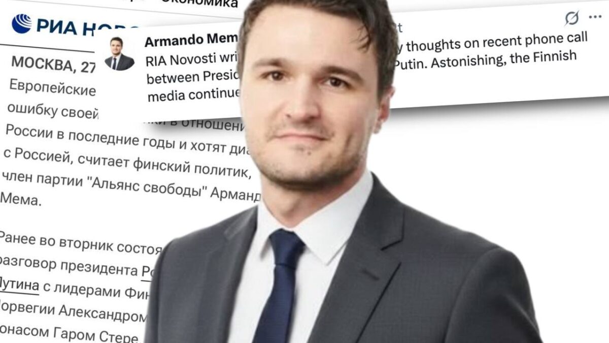 Vapauden liiton Mema RIA Novostille: Stubb tavoitteli Venäjän strategista tappiota – ”Suuri virhe”